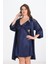 Arias Closet 2'li Lacivert Sabahlık Takımı Bigsize 6208 1