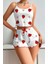 Arias Closet Penye Kumaş Çilek Desen Beyaz Şortlu Takım 3