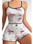 Arias Closet Pamuklu Beyaz Üstüne Pelikan Desen Fitilli Askılı Şortlu Pijama Takımı 2