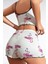 Arias Closet Pamuklu Beyaz Üstüne Pelikan Desen Fitilli Askılı Şortlu Pijama Takımı 3