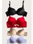 Arias Closet Siyah-Beyaz-Kırmızı-Ten 4'lü Dolgulu Push Up Micro Balenli Günlük Tek Destekli Sütyen 3