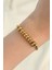 316L Çelik Gold Renk Oval Figürlü Bileklik - TJ-BB6096 2