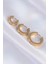 316L Çelik Gold Renk Zirkon Taşlı Model 3lü Halka Küpe - TJ-BKP9009 1