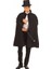 Siyah Sihirbaz Pelerini 120 cm ve Sihirbaz Şapkası 12 cm Yetişkin Boy 1