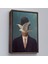 Çerçeveli Rene Magritte Melon Şapkalı Adam Sürreal Duvar TABLOSU-6210 1