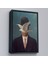 Çerçeveli Rene Magritte Melon Şapkalı Adam Sürreal Duvar TABLOSU-6210 3