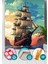 Sayılarla Boyama Seti 40X50 cm (Çıtalı) Fırça Boya Dahil Numaralı Tuval Korsan Gemi 1