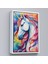 Çerçeveli Sevimli Renkli Unicorn TABLOSU-7919 1