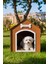 Ahşap Isim Baskılı Küçük Köpek Kulübesi, Kahverengi Doğal Görünüm 1