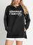 Büyük Beden Grow Positive Thoughts Baskılı Fermur Yırtmaç Detaylı Yumuşak Kumaş Reglan Kol Sweashirt 1