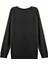 Büyük Beden Happiness Baskılı Fermur Yırtmaç Detaylı Yumuşak Dökümlü Kumaş Reglan Kol Sweashirt 3
