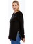 Büyük Beden Breathe Baskılı Fermur Yırtmaç Detaylı Yumuşak Dökümlü Kumaş Reglan Kol Sweashirt 5