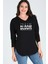 Büyük Beden Bloom Planted Baskılı Uzun Kol Yan Yırtmaç Bluz 1