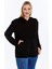 Büyük Beden Kapşonlu Cepli Yumuşak Dökümlü Kumaş Sweatshirt 2
