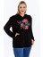Büyük Beden Stay Inspired Baskılı Kapşonlu Cepli Yumuşak Dökümlü Kumaş Sweatshirt 2