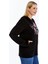 Büyük Beden Stay Inspired Baskılı Kapşonlu Cepli Yumuşak Dökümlü Kumaş Sweatshirt 5