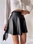 Çan Model Suni Deri Kadın Mini Etek 3