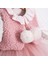 Yaka Detaylı Ponpon Yelekli Tül Etekli Sugar Pembe 3lü Takım Kız Bebek 4