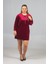 Maksimum Şıklık Kolyeli Büyük Beden Bordo Kadife Tunik 1