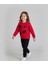 Minnie Mouse Baskılı ve Fiyonk Detaylı Kırmızı 3 İplik Şardonlu Sweatshirt Siyah Eşofman Altı Kız Çocuk Takımı 1