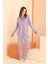 Lila Önden Düğmeli Pijama Takımı 1
