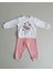 Kedi Nakışlı Peluş Hırkalı, Baskılı Sweatshirt ve Eşofman Altı 3'lü Kız Çocuk Takımı 3
