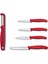 Kırmızı Tırtıklı Bıçak ve Domates Soyacağı Seti 5 Li 1