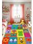 Renkli Çiçekli Kedili Evli Çocuk Halısı Dijital Baskılı Dokuma Kaymaz Tabanlı Yıkanabilir Antre Halısı Antialejik Bebek Odası Halısı 1