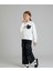 Kalp Nakışlı ve Püskül Detaylı Beyaz Sweatshirt Siyah Palazzo Jean Kız Çocuk Takımı 1