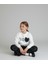 Kalp Nakışlı ve Püskül Detaylı Beyaz Sweatshirt Siyah Palazzo Jean Kız Çocuk Takımı 2