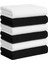 6'lı Siyah Beyaz El Yüz Havlusu Seti - %100 Pamuk Yumuşak ve Su Emici 30X50 cm 1