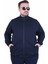 Mocgrande Büyük Beden Basic Mevsimlik Fermuarlı Sweatshirt 22750 Lacivert 5