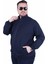 Mocgrande Büyük Beden Basic Mevsimlik Fermuarlı Sweatshirt 22750 Lacivert 6