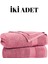 Pembe Iki Adet Büyük Banyo Havlusu %100 Pamuk Yumuşak Duş Vücut Havlu Çizgi Desenli 90 x 150 cm 2