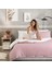 Çift Kişilik %100 Pamuk Ranforce Düğmeli Nevresim Takımı – Lastiksiz Çarşaflı 200x220 cm Pembe 1