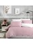 Çift Kişilik %100 Pamuk Ranforce Düğmeli Nevresim Takımı – Lastiksiz Çarşaflı 200x220 cm Pembe 2