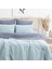 Tek Kişilik %100 Pamuk Ranforce Nevresim Takımı – 160X220 cm Açık Mavi Lastiksiz Çarşaflı 2