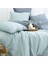 Tek Kişilik %100 Pamuk Ranforce Nevresim Takımı – 160X220 cm Açık Mavi Lastiksiz Çarşaflı 3