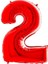 2 Rakamı Kırmızı Folyo Balon 16 Inch 40 cm 1