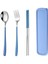 Mavi Renk Premium Çocuk Paslanmaz Çelik Çatal-Kaşık ve Çubuk Set, 5 Parça (24+ Ay) 1