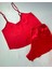 Kırmızı Saten Şortlu Pijama Takımı 2