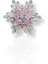 Pembe Baget Taşlı Gümüş Çiçek Kadın Rozet – 1.7x1.7 cm 1