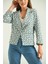 Kadın Blazer Desenli Bel Boy Blazer Ceket Mint - T027 3