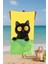 Şaşkın Kedi Baskılı Pamuk Plaj Havlusu – Desenli Tasarım – 75X150 cm 1