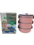 Açık Pembe 3lü Sefer Tası Saklama Kabı 1.8lt (5067) 1