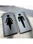 Kadın ve Erkek Ikonlu Wc Tabelası Kendinden Yapışkanlı Yönlendirme Levhası 20X10 cm 2