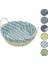 Yuvarlak Renkli Bezli Hasır Ekmek Sepeti TABAN:18CM - AĞIZ:24CM - Derinlik:8cm (5047) 2