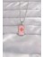 316L Çelik Gümüş Renk Pembe Mineli Güneş Model Tarot Kolye 1