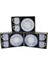 Mavi - Beyaz 4pcs=2-Takım Porselen Kahve Fincanı Çiçek - Çizgi - Nokta Mix Desen (5047) 1