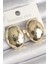 Pirinç Gold Renk Işlemeli Bombe Oval Model Kadın Küpe 1